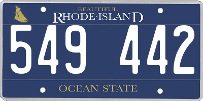 RI license plate 549442