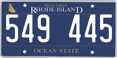 RI license plate 549445