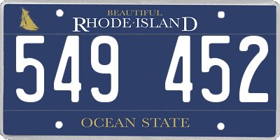 RI license plate 549452