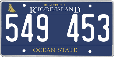 RI license plate 549453