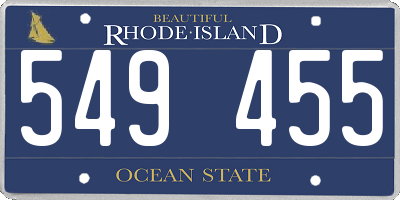 RI license plate 549455