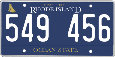 RI license plate 549456