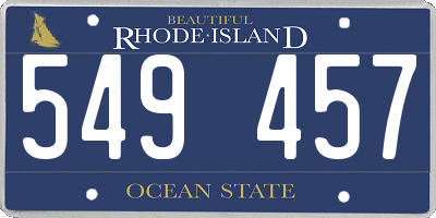 RI license plate 549457