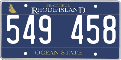 RI license plate 549458