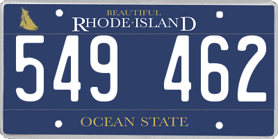 RI license plate 549462