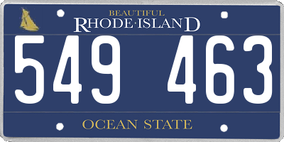 RI license plate 549463