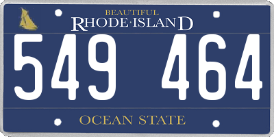RI license plate 549464