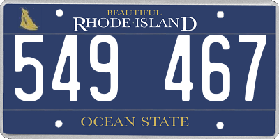 RI license plate 549467