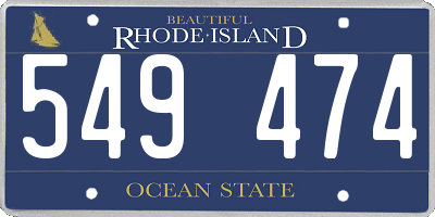 RI license plate 549474