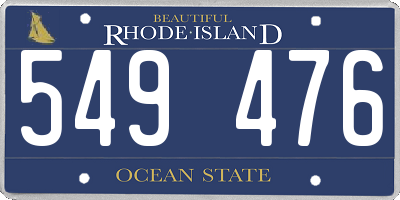 RI license plate 549476