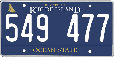 RI license plate 549477