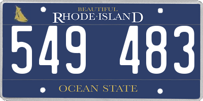 RI license plate 549483