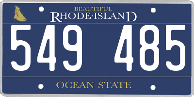 RI license plate 549485