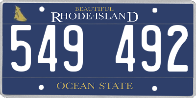 RI license plate 549492