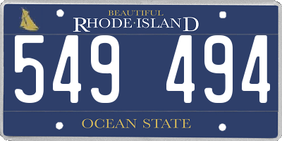 RI license plate 549494