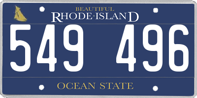 RI license plate 549496