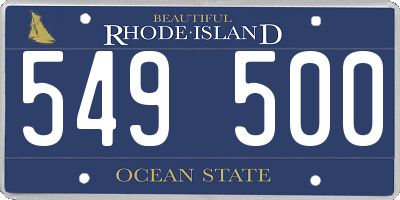 RI license plate 549500