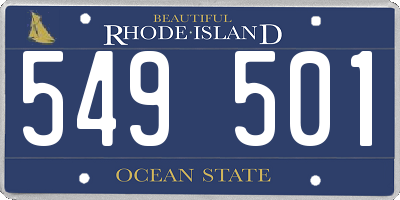 RI license plate 549501