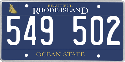 RI license plate 549502