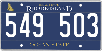 RI license plate 549503