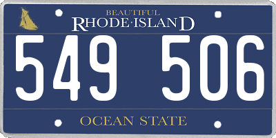 RI license plate 549506