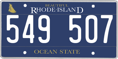 RI license plate 549507