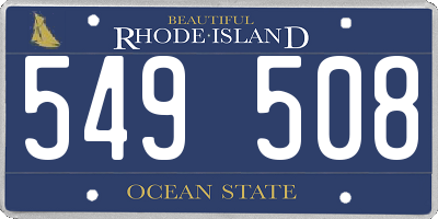 RI license plate 549508