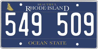 RI license plate 549509