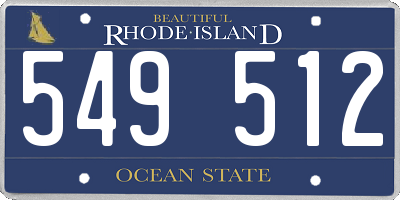 RI license plate 549512