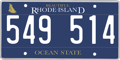 RI license plate 549514