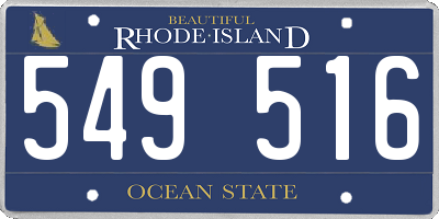 RI license plate 549516