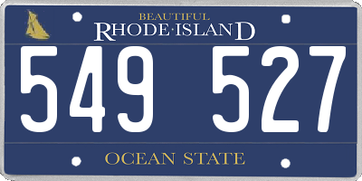 RI license plate 549527