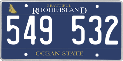 RI license plate 549532
