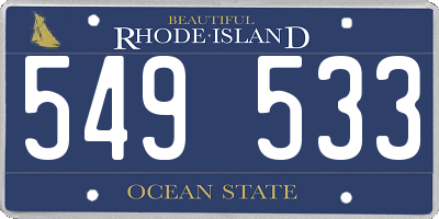 RI license plate 549533