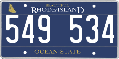 RI license plate 549534