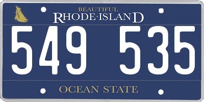 RI license plate 549535