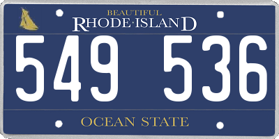RI license plate 549536