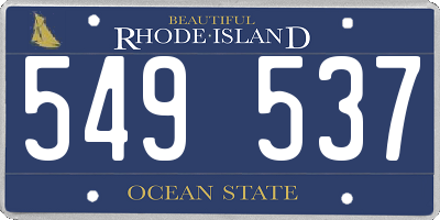 RI license plate 549537