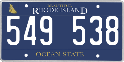 RI license plate 549538