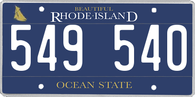 RI license plate 549540