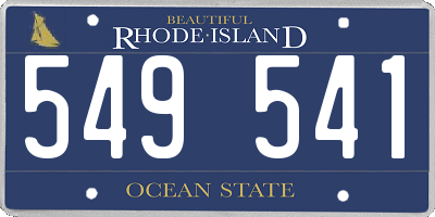 RI license plate 549541