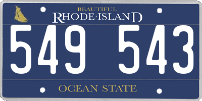 RI license plate 549543