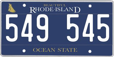 RI license plate 549545