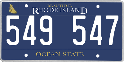 RI license plate 549547