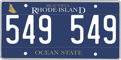 RI license plate 549549