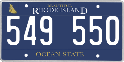 RI license plate 549550
