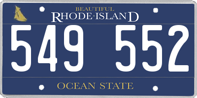 RI license plate 549552