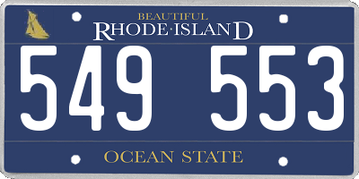 RI license plate 549553