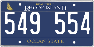 RI license plate 549554