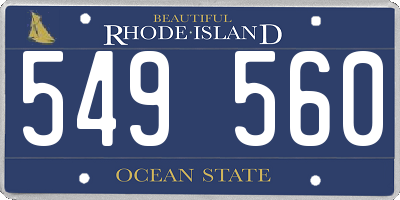 RI license plate 549560